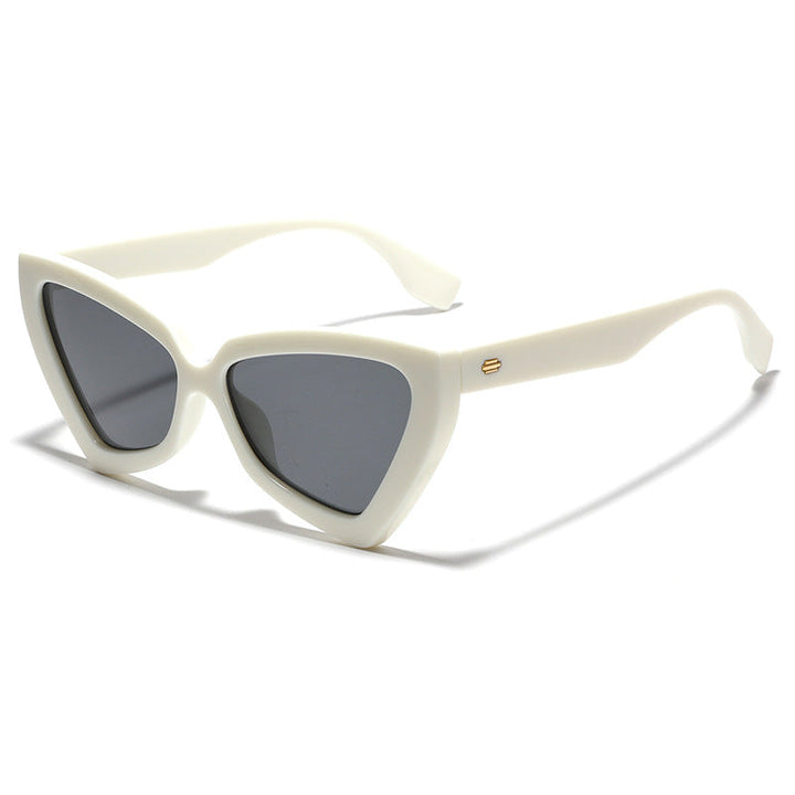 Kvinders Cat-Eye Solbriller med Spejl Linser og Robust Ramme