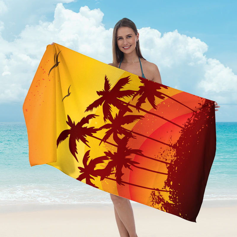 Strandtørklæde med spejlet mandala-design