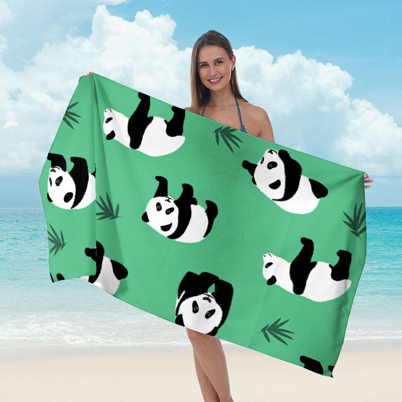 Strandtørklæde med spejlet mandala-design