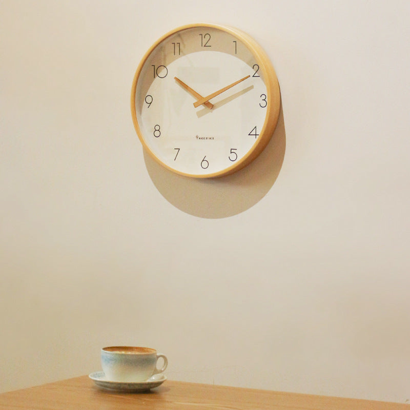 Nordisk Minimalistisk Træ Stille Væg Ur