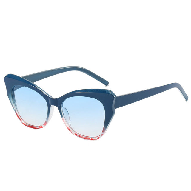 Kvinders Cat-Eye Solbriller med Ekstravagant Spejldesign
