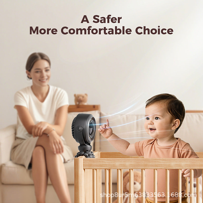 Unisex nan fleksibel klemmeventilator med bøjbare stativarme og LED-nattelys
