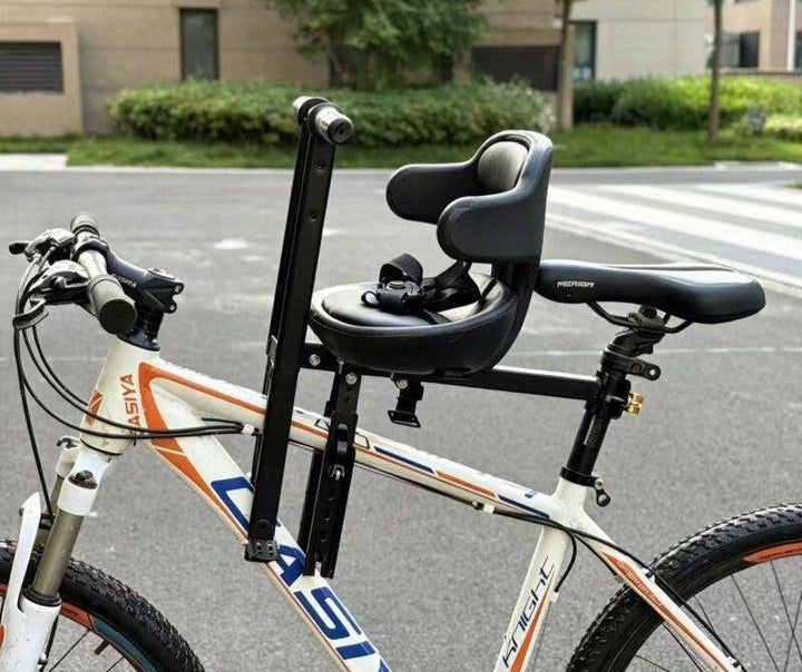 polstret sikkerheds sæde til børn på cykel med høj ryg og fem-punkts sele