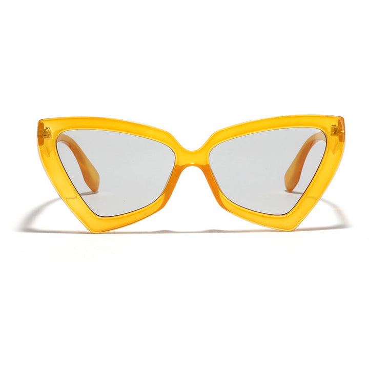 Kvinders Cat-Eye Solbriller med Spejl Linser og Robust Ramme