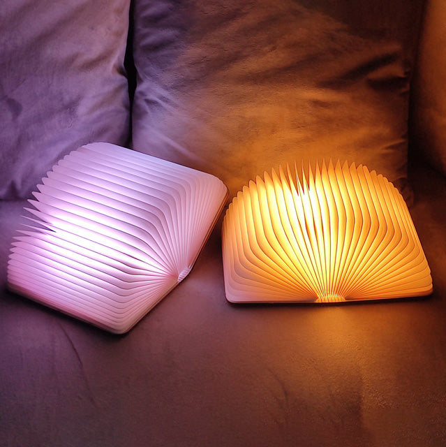 📖 Træ Bog Lampe - Til Skrivebord Studie Gave Dekoration Lys