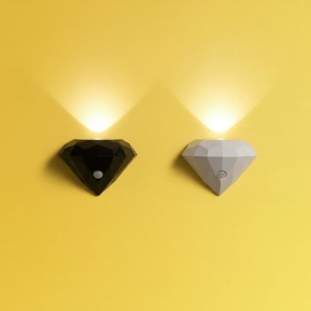 Premium Diamant Væglampe Nattelys Bevægelsessensor Magnetisk Dæmpbar
