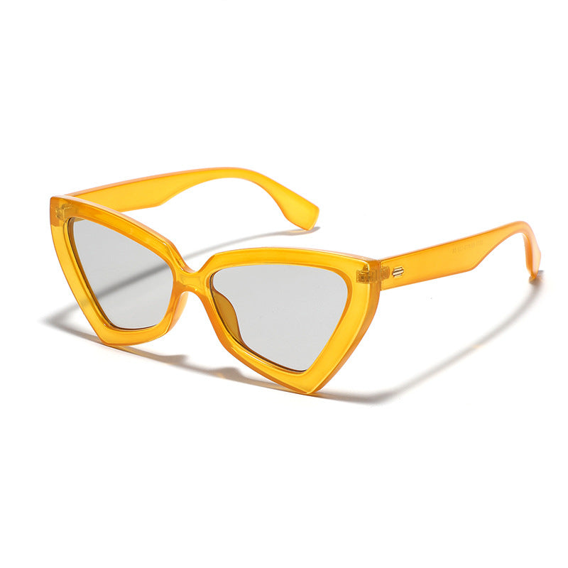 Kvinders Cat-Eye Solbriller med Spejl Linser og Robust Ramme