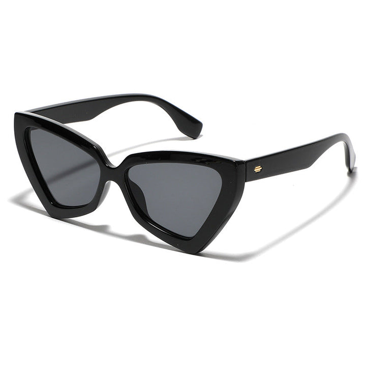 Kvinders Cat-Eye Solbriller med Spejl Linser og Robust Ramme
