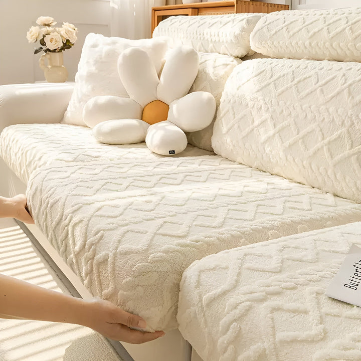 Samt-Sofa cover med diamantmønster – Blødt &amp; Luksuriøst | Perfekt pasform til enhver sofa |
