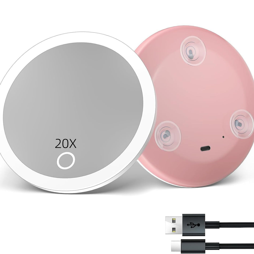 TenX LED Sugeforstørrelses Makeup Spejl med Touch Sensor USB Genopladeligt Bærbart