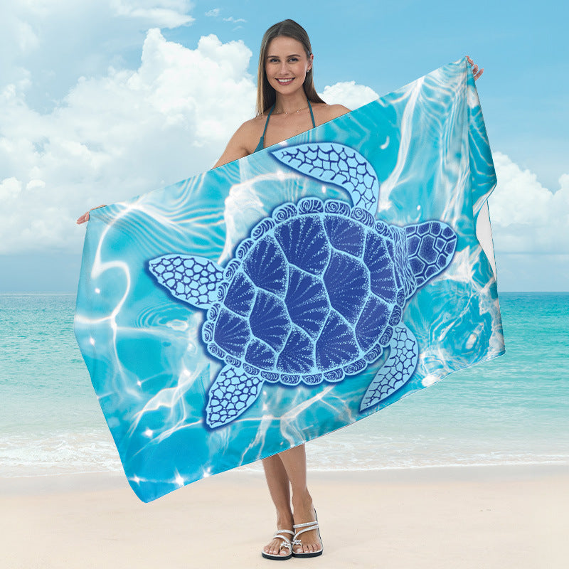Strandtørklæde med spejlet mandala-design