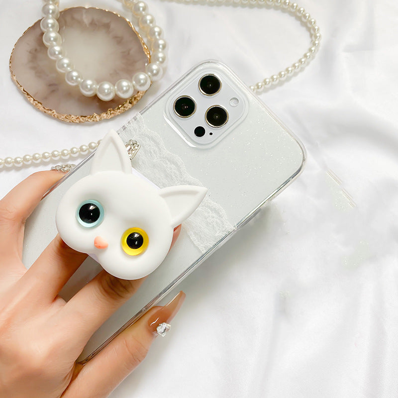 3D Sød Katte Telefonholder med Mini Spejl