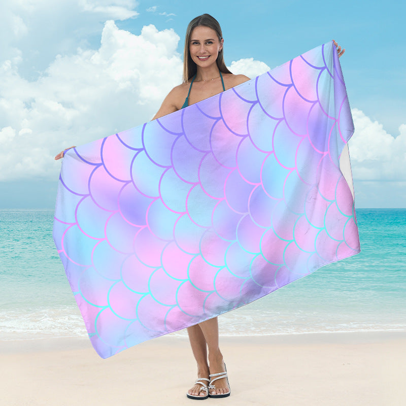 Strandtørklæde med spejlet mandala-design