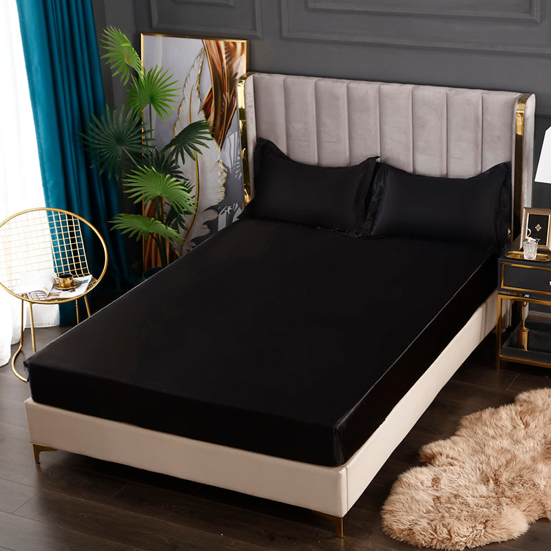 Silke Satin Elastisk Fitted Lagner med GRATIS* Silke Satin Puder