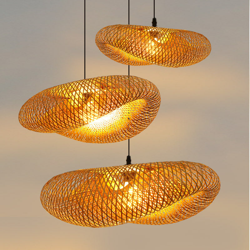 Rattan Vævet Bambus - Pendel Lys - Led - Lys