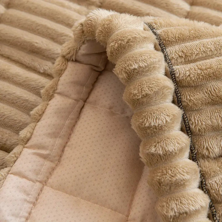 Plush Plisserede Kanter Sofa Dække