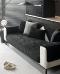 Premium Plush Velvet Sofa Cover – Luksuriøst Geometrisk Mønster med Skridsikker Bagside