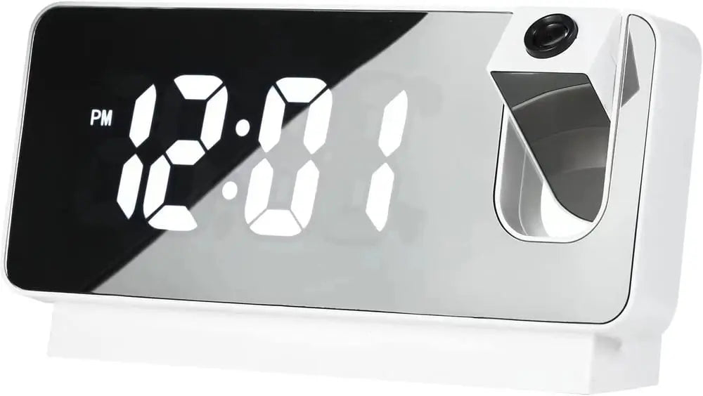Projektionsvækkeur med spejlskærm og stort LED-display