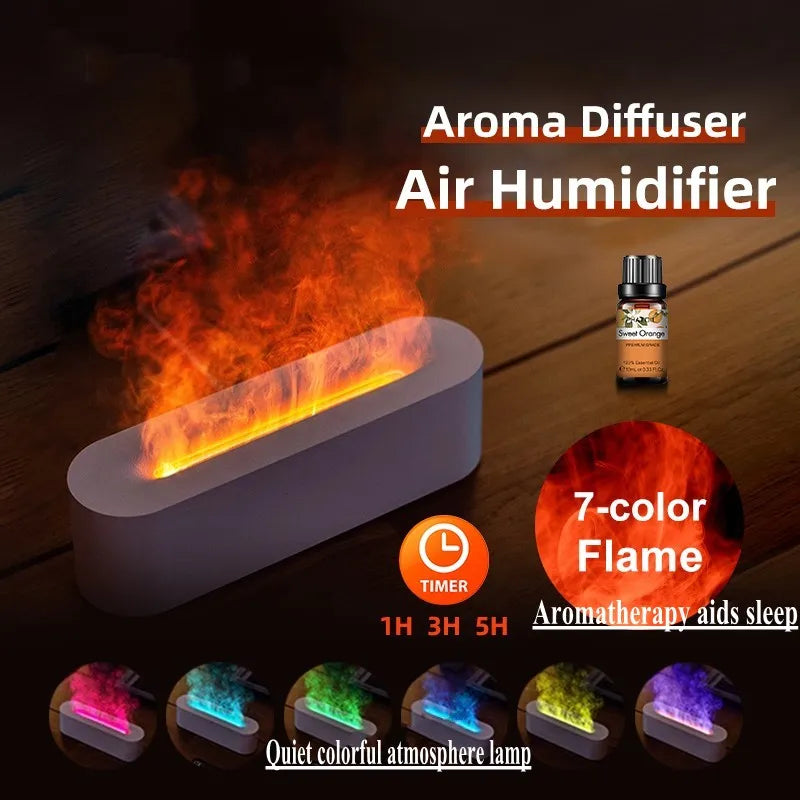 Flamme Aroma Diffuser med 7 farver | Luftfugter