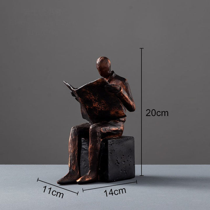 Læser Skulptur Bogstøtte Bogholder Abstrakt Karakter Harpiks Statue Skrivebords Dekoration Figurer Statuette Nordisk Hjemmeindretning