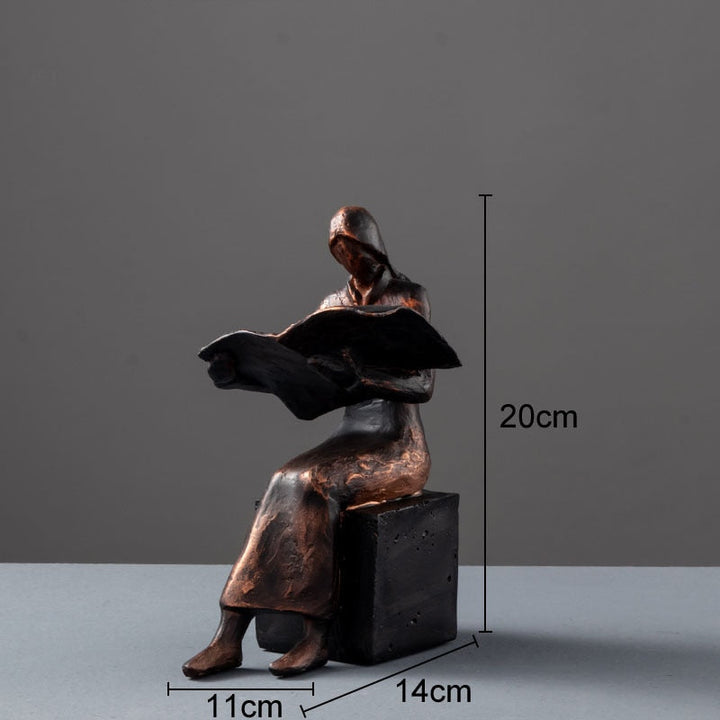 Læser Skulptur Bogstøtte Bogholder Abstrakt Karakter Harpiks Statue Skrivebords Dekoration Figurer Statuette Nordisk Hjemmeindretning