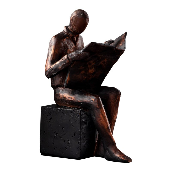 Læser Skulptur Bogstøtte Bogholder Abstrakt Karakter Harpiks Statue Skrivebords Dekoration Figurer Statuette Nordisk Hjemmeindretning