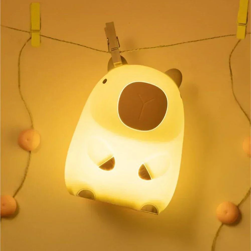 Capybara Light - Genopladelig tegneserie Capybara silikone natlampe med 800mAh batteri