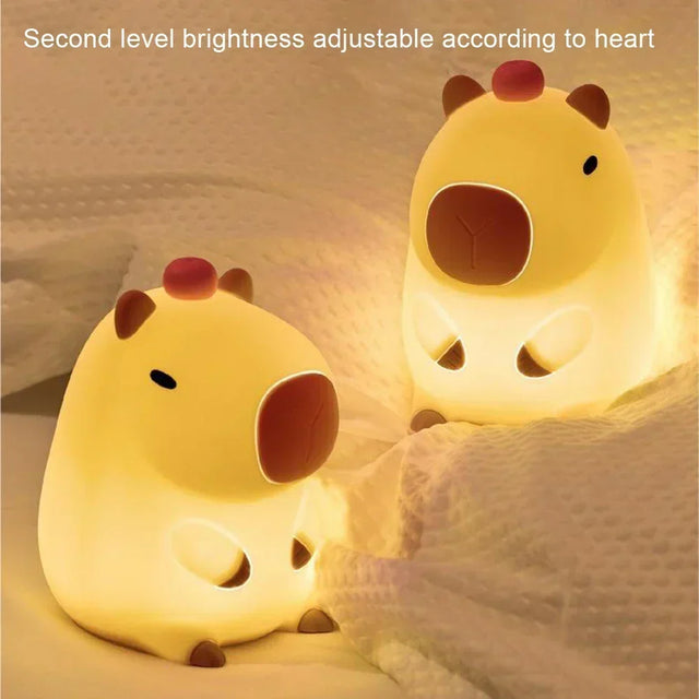 Capybara Light - Genopladelig tegneserie Capybara silikone natlampe med 800mAh batteri