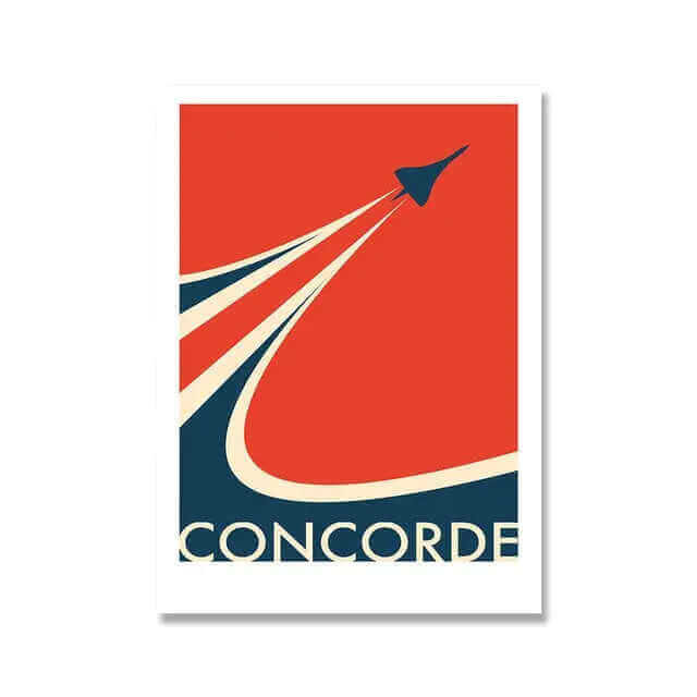 Retro Concorde Fly Plakat på Lærred