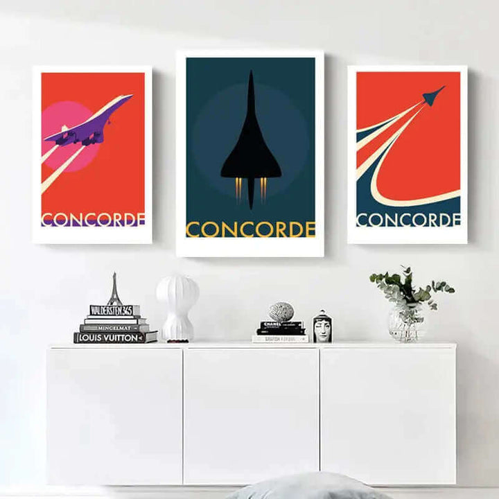 Retro Concorde Fly Plakat på Lærred