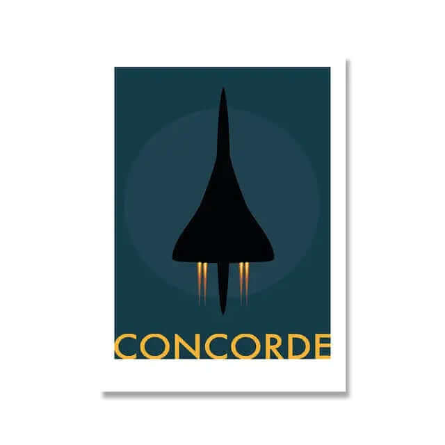 Retro Concorde Fly Plakat på Lærred