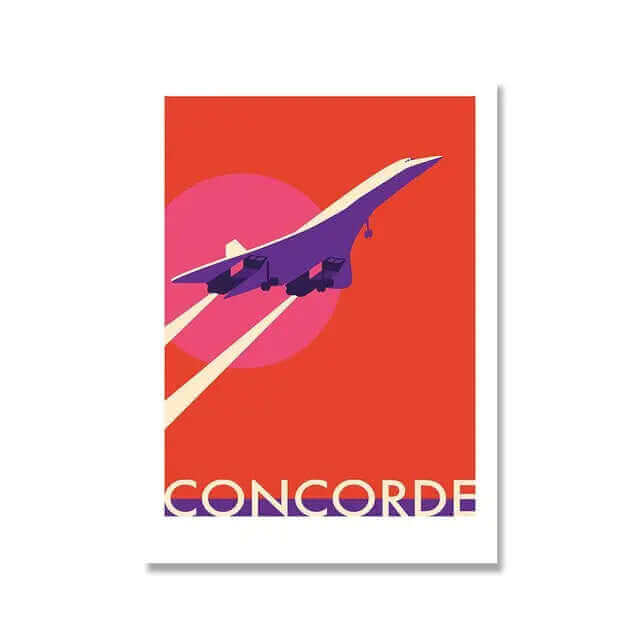 Retro Concorde Fly Plakat på Lærred