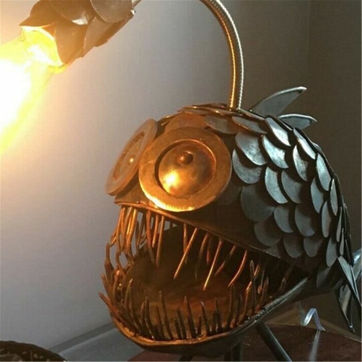 Retro Bordlampe Anglerfish Lys med Fleksibel Lampetop Kunstneriske Bordlamper til Hjem Bar Café Hjem Kunst Dekorative Ornamenter
