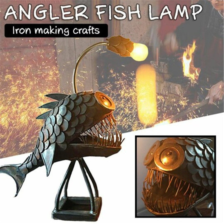 Retro Bordlampe Anglerfish Lys med Fleksibel Lampetop Kunstneriske Bordlamper til Hjem Bar Café Hjem Kunst Dekorative Ornamenter