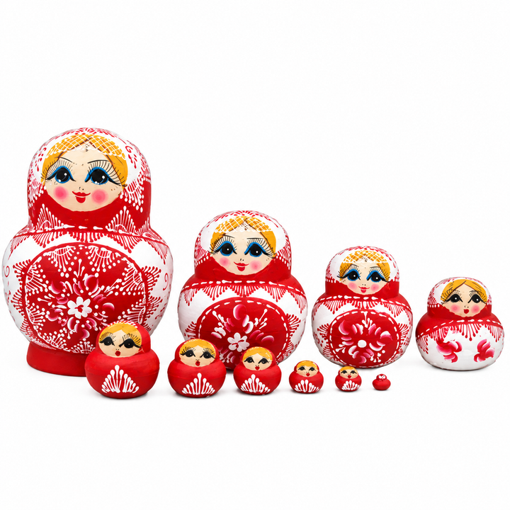 10 stk./sæt træ russiske matryoshka dukker