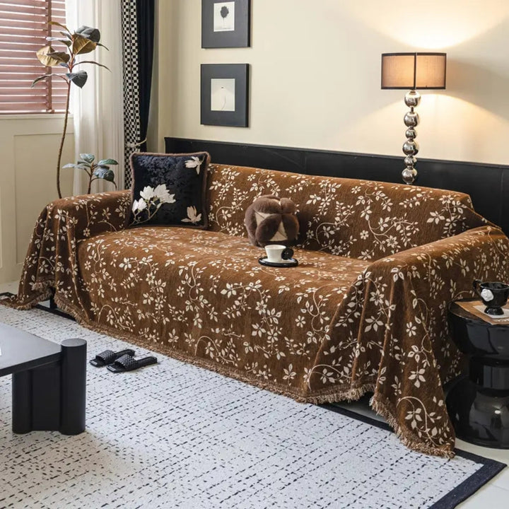 Rustik Blomst Ivory Floral Sofa Cover