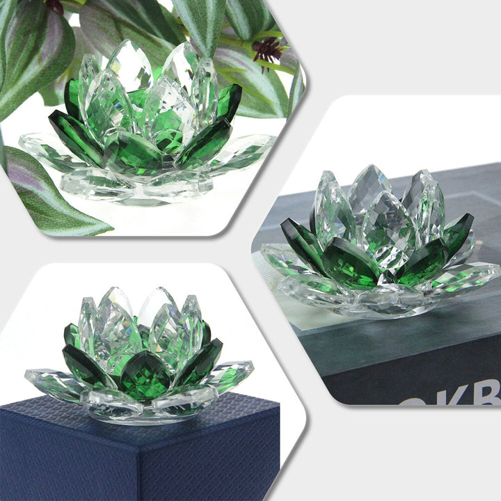 Krystal Lotus Blomst Håndlavet Glas Papirvægt Hjem Deko Ornamenter Figurer Hjem Bryllup Fest Dekoration Gaver Souvenir