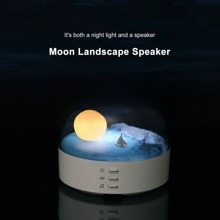 3D Mysterious Moon LED Natlys Højttaler |