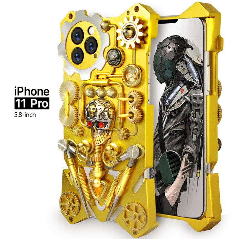 Mechanic Skull Cyberpunk Stil iPhone Cover