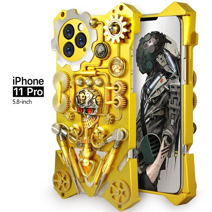 Mechanic Skull Cyberpunk Stil iPhone Cover