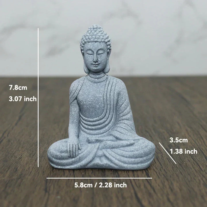 Buddha Sten Statue Lille Buddhister Tibetansk Buddhisme Figurer Zen Have Ornament Meditation Hjem Akvarium Dekoration