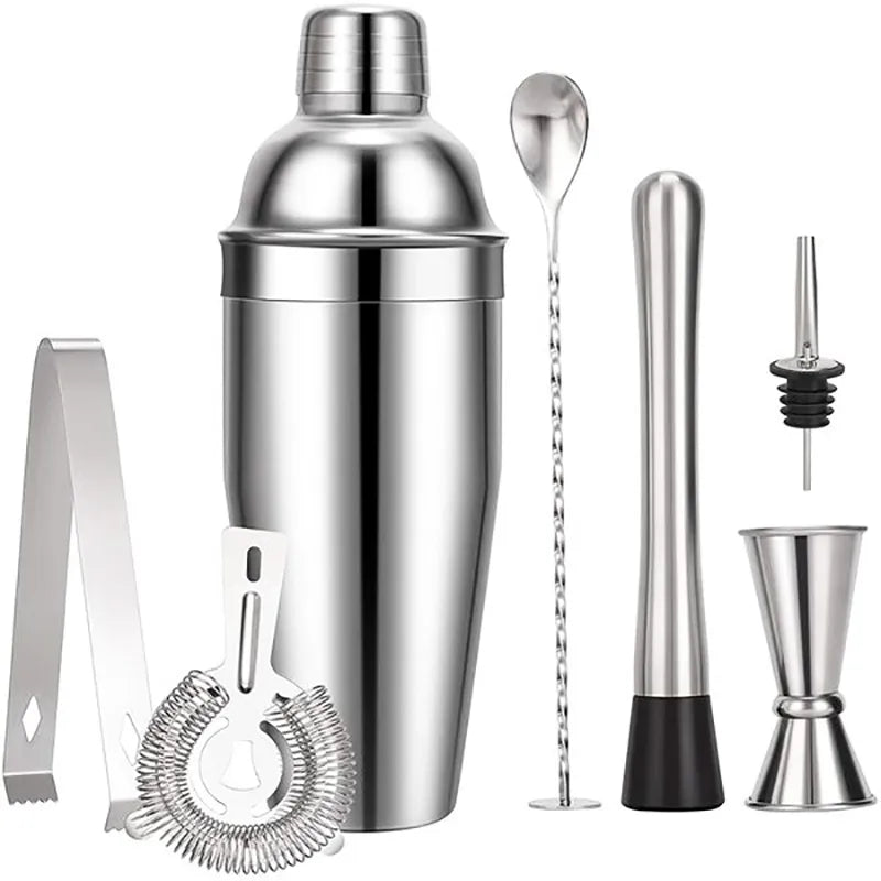 550 ml/750 ml Rustfrit Stål Cocktail Shaker Mixer Drink Bartender Sæt Bar Sæt Værktøjer Med Vinreol Stativ Værktøj til Fødselsdagsgave