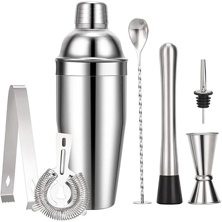 550 ml/750 ml Rustfrit Stål Cocktail Shaker Mixer Drink Bartender Sæt Bar Sæt Værktøjer Med Vinreol Stativ Værktøj til Fødselsdagsgave