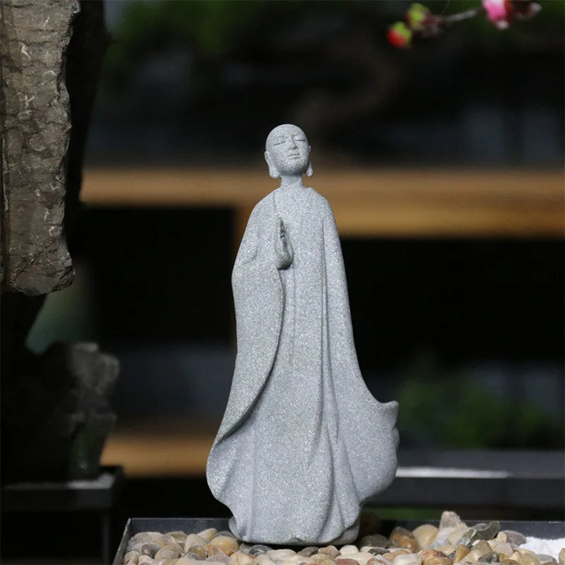 Buddha Sten Statue Lille Buddhister Tibetansk Buddhisme Figurer Zen Have Ornament Meditation Hjem Akvarium Dekoration