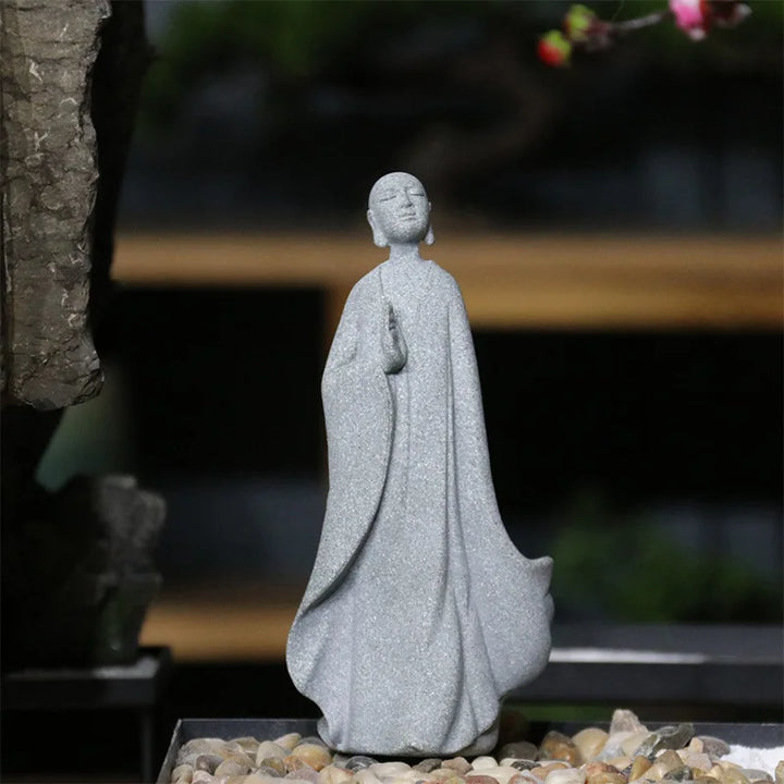 Buddha Sten Statue Lille Buddhister Tibetansk Buddhisme Figurer Zen Have Ornament Meditation Hjem Akvarium Dekoration