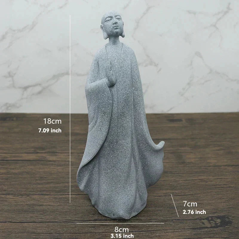 Buddha Sten Statue Lille Buddhister Tibetansk Buddhisme Figurer Zen Have Ornament Meditation Hjem Akvarium Dekoration