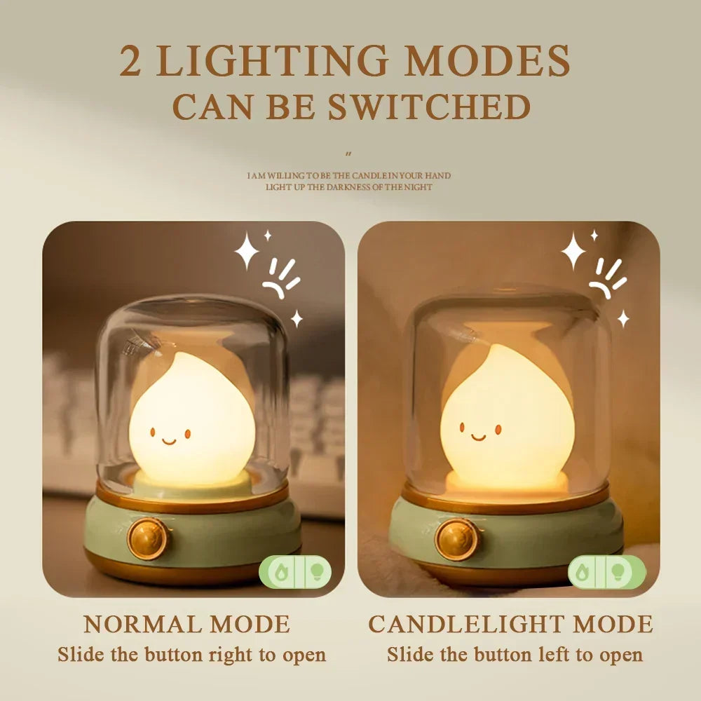 LumiFlame LED Nattelys | Retro Oliedesign | USB Genopladelig | Varm Stemningslys