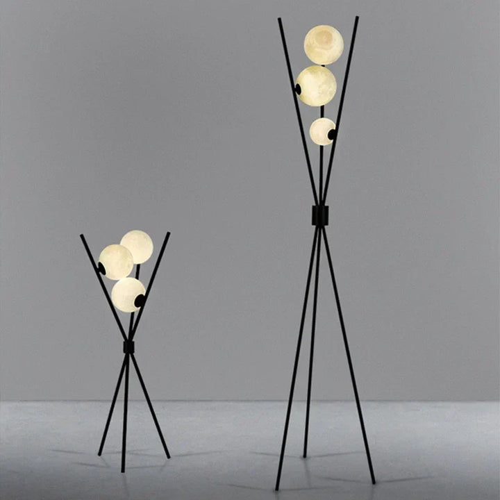LunaGlow 3D Måne Gulvlampe moderne design med tripod LED!