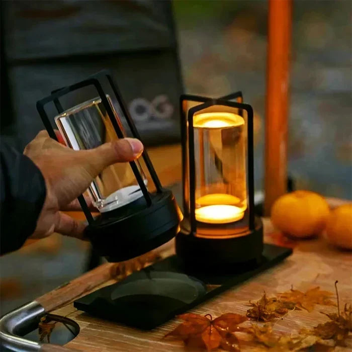 Varm LED Trådløs Bordlampe – Batteridrevet Nordisk Design - LED med Touchkontrol, Egnet til Soveværelse, Hjem, Udendørs - Ideelt Nattelys
