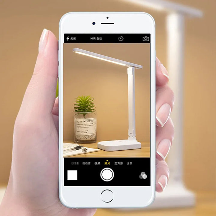6000mAh genopladelig LED bordlampe USB 3 farver trinløs dæmpbar skrivebordslampe berøring foldbar øjenbeskyttende læse natlys